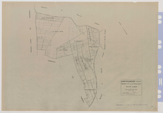 Plan du cadastre rénové - Sains-en-Amiénois : section G