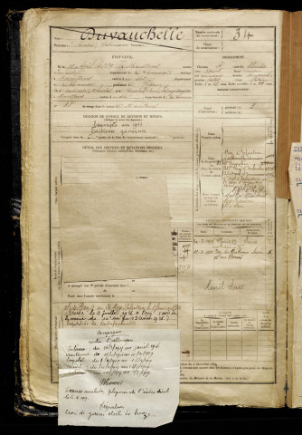 Duvauchelle, Lucien Edouard, né le 16 avril 1889 à Doullens (Somme), classe 1909, matricule n° 34, Bureau de recrutement d'Abbeville