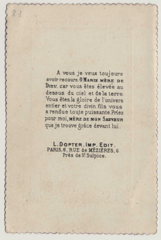 Consolation des faibles et des affligés soyez mon soutien. Coeur immaculé de Marie