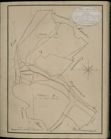 Plan du cadastre napoléonien - Atlas cantonal - Coigneux : tableau d'assemblage