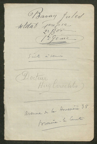 Témoignage de Bacquet, Jean et correspondance avec Jacques Péricard