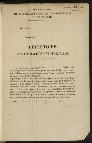 Répertoire des formalités hypothécaires, du 01/05/1880 au 28/12/1880, volume n° 140 (Conservation des hypothèques de Doullens)