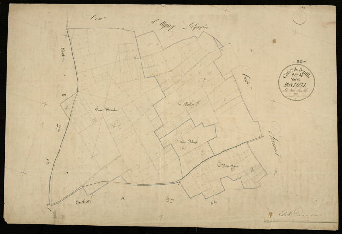 Plan du cadastre napoléonien - Douilly : Montizel, A3