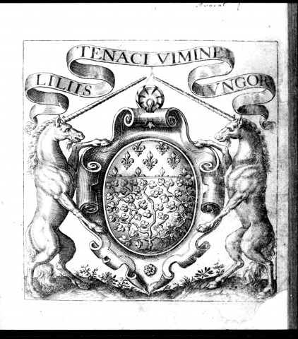 a30. - Blason d'Amiens (1653) extrait du "Recueil des dernières et principales ordonnances qui concernent la garde de la ville d'Amiens"