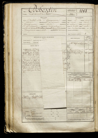 Dehesdin, Louis Laurent Camille, né le 18 juillet 1889 à Yzengremer (Somme), classe 1909, matricule n° 1068, Bureau de recrutement d'Abbeville