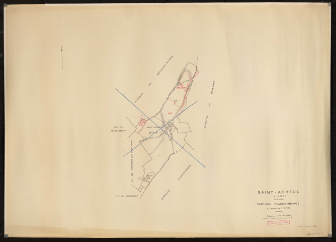 Plan du cadastre rénové - Saint-Acheul : tableau d'assemblage (TA)