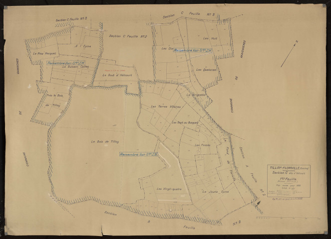 Plan du cadastre rénové - Tilloy-Floriville : section C1