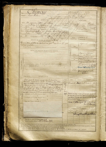 Chimay, Louis Hilaire, né le 14 janvier 1884 à Frise (Somme), classe 1904, matricule n° 564, Bureau de recrutement de Péronne