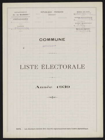Liste électorale : Estréboeuf