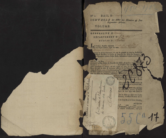 Contrôle des actes du bureau de Chaulnes pour la période du 17 mai 1780 au 15 novembre 1782