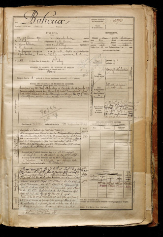 Baheux, Oscar Octave, né le 28 février 1872 à Mons-Boubert (Somme), classe 1892, matricule n° 1090, Bureau de recrutement d'Abbeville
