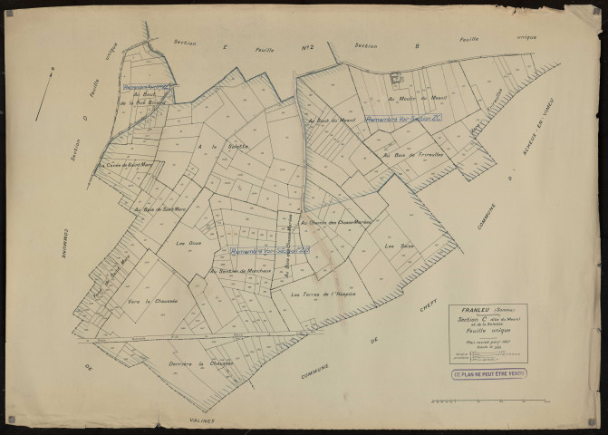 Plan du cadastre rénové - Franleu : section C