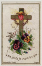A ses pieds je trouve le repos. La Croix, la Couronne d'épines et le Sacré Coeur de Jésus