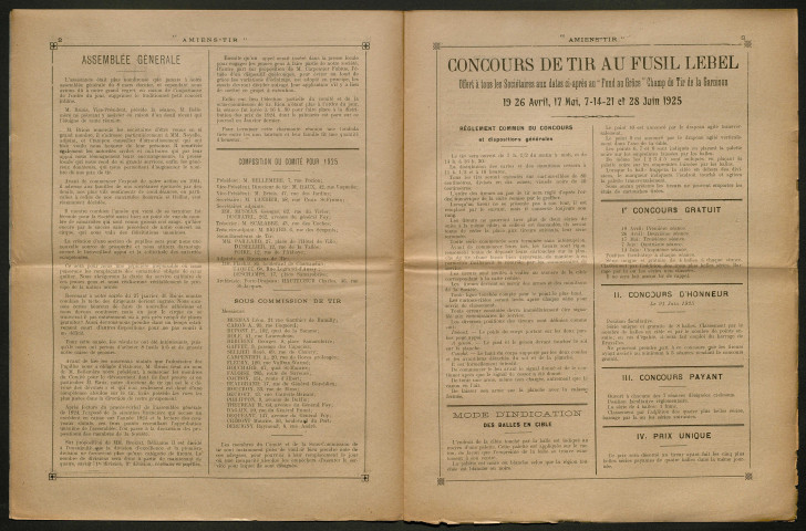 Amiens-tir, organe officiel de l'amicale des anciens sous-officiers, caporaux et soldats d'Amiens, numéro 10 (avril 1925)