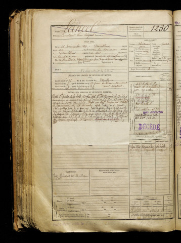 Lancel, Contant Léon Edgard, né le 16 décembre 1899 à Doullens (Somme), classe 1919, matricule n° 1230, Bureau de recrutement d'Abbeville