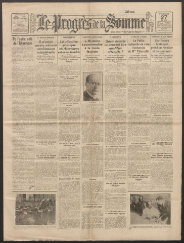 Le Progrès de la Somme, numéro 19265, 27 mai 1932