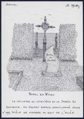 Sorel-en-Vimeu : calvaire du cimetière et jardin du souvenir - (Reproduction interdite sans autorisation - © Claude Piette)