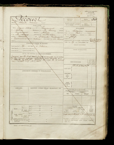 Pécourt, Charles Maurice, né le 07 juin 1899 à Louvencourt (Somme), classe 1918, matricule n° 1149, Bureau de recrutement d'Abbeville