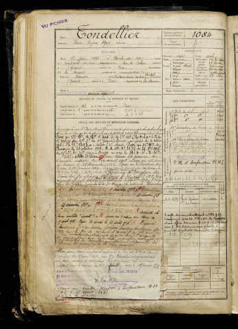 Tondellier, Pierre Eugène Alfred, né le 13 juin 1896 à Berck (Pas-de-Calais), classe 1916, matricule n° 1084, Bureau de recrutement d'Abbeville
