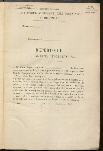 Répertoire des formalités hypothécaires, du 13/02/1865 au 17/04/1865, registre n° 211 (Péronne)