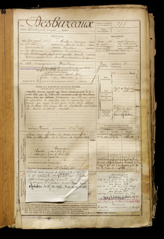 Desbureaux, Charles Jules Joseph, né le 20 avril 1881 à Monts-en-Ternois (Pas-de-Calais), classe 1901, matricule n° 177, Bureau de recrutement d'Abbeville