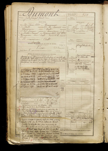 Dumont, Jules François Ernest, né le 24 février 1880 à Yzengremer (Somme), classe 1900, matricule n° 934, Bureau de recrutement d'Abbeville