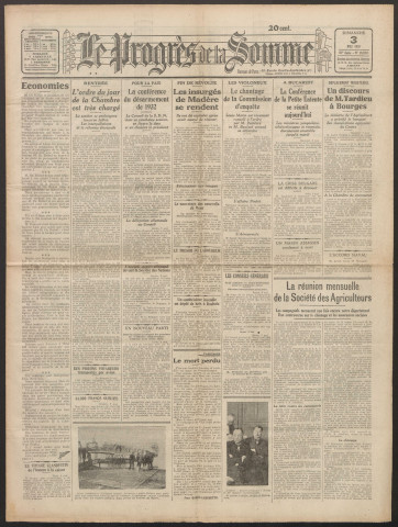 Le Progrès de la Somme, numéro 18874, 3 mai 1931