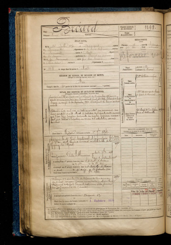 Bréard, Louis Urbain, né le 24 juillet 1870 à Auppegard (Seine-Maritime), classe 1890, matricule n° 1192, Bureau de recrutement d'Abbeville