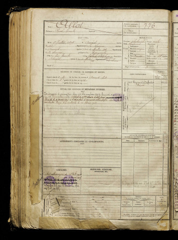 Allot, René Emile, né le 01 juillet 1895 à Amiens (Somme), classe 1915, matricule n° 776, Bureau de recrutement d'Amiens