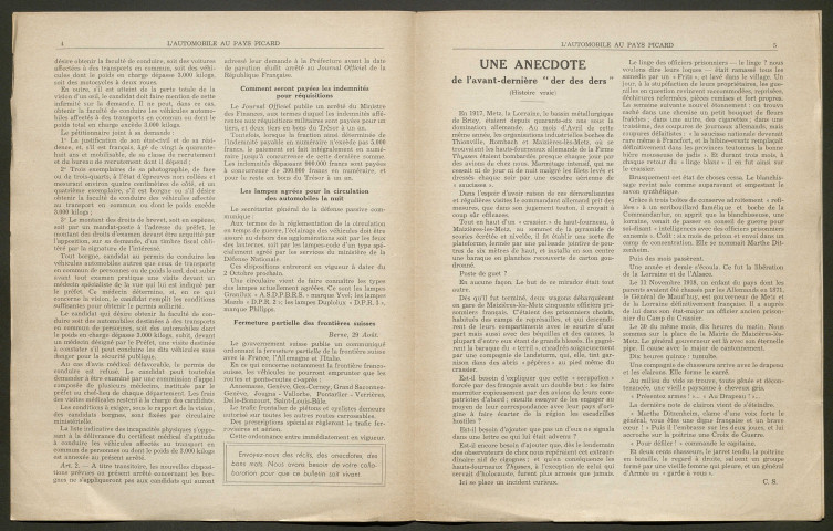 L'Automobile au Pays Picard. Revue mensuelle de l'Automobile-Club de Picardie et de l'Aisne, 336, septembre 1939