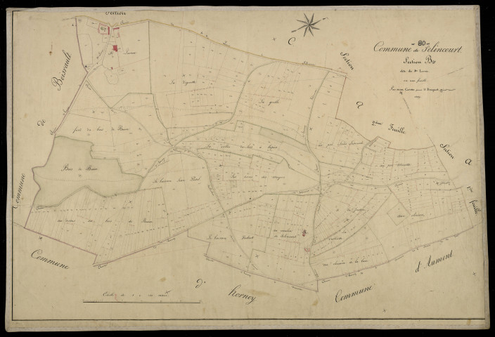 Plan du cadastre napoléonien - Hornoy-le-Bourg (Selincourt) : Sainte-Larme, B