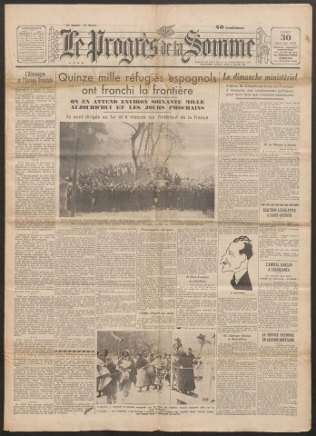 Le Progrès de la Somme, numéro 21681, 30 janvier 1939