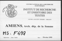 Copie du cartulaire A. 4 de l'Hôtel-Dieu d'Amiens