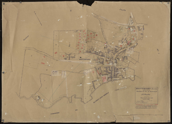Plan du cadastre rénové - Bouttencourt : section C2