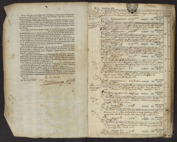 Contrôle des actes du bureau d'Airaines pour la période du 7 août 1771 au 27 février 1774