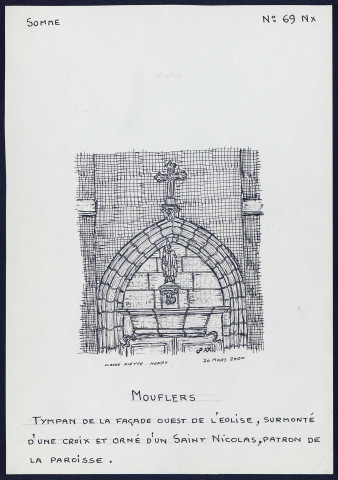 Mouflers : tympan de la façade ouest de l'église - (Reproduction interdite sans autorisation - © Claude Piette)