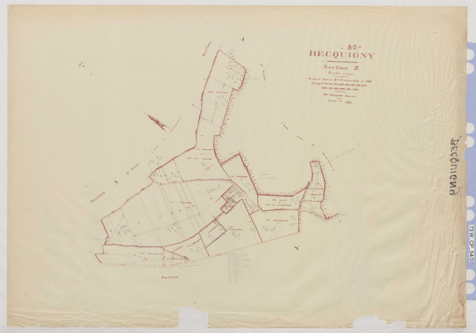 Plan du cadastre rénové - Becquigny : section Z
