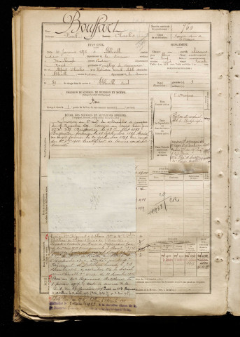 Bouffart, Paul Charles, né le 10 janvier 1876 à Abbeville (Somme), classe 1896, matricule n° 760, Bureau de recrutement d'Abbeville