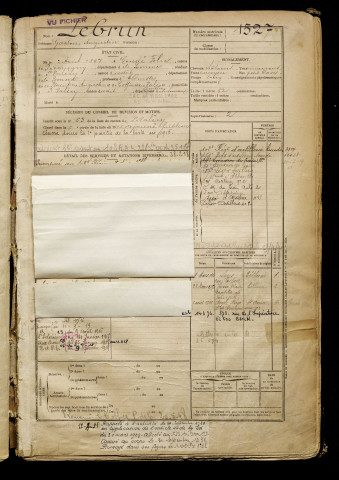 Lebrun, Gaston Augustin, né le 02 avril 1897 à Condé-Folie (Somme), classe 1917, matricule n° 1527, Bureau de recrutement d'Abbeville