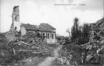 Marcelcave en 1918. l'église