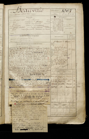 Beauvais, Maurice Albert Marc, né le 25 avril 1890 à Auxerre (Yonne), classe 1910, matricule n° 1067, Bureau de recrutement d'Abbeville