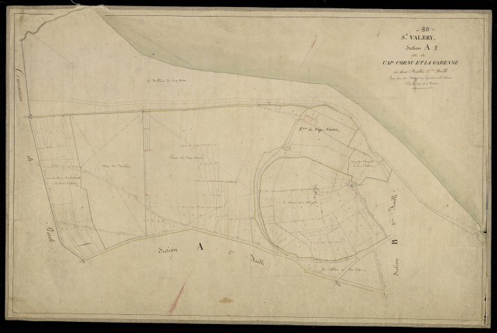 Plan du cadastre napoléonien - Saint-Valery-sur-Somme (Saint Valery) : Cap Hornu (Le) ; Garenne (La), A1