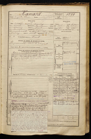 Hamard, Auguste Elisée, né le 02 octobre 1874 à Ronssoy (Somme), classe 1894, matricule n° 1279, Bureau de recrutement de Péronne