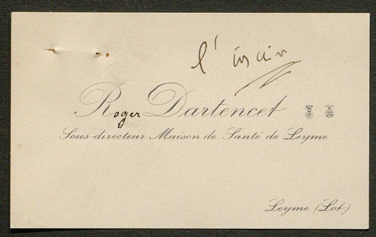 Témoignage de Dartemet, Roger (Sergent) et correspondance avec Jacques Péricard
