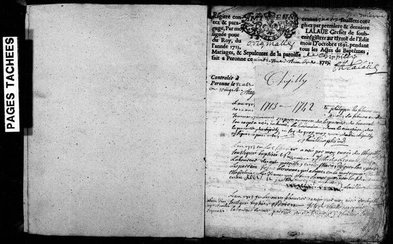 Chipilly (Saint-Martin) : baptêmes, mariages, sépultures