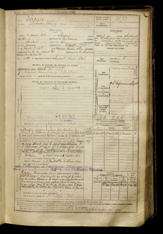 Legon, André Gédéon, né le 04 mars 1882 à Amiens (Somme), classe 1902, matricule n° 1173, Bureau de recrutement d'Amiens