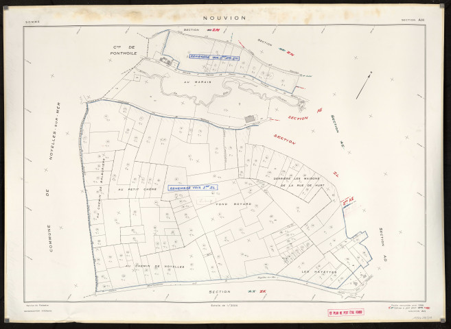 Plan du cadastre rénové - Nouvion : section AH