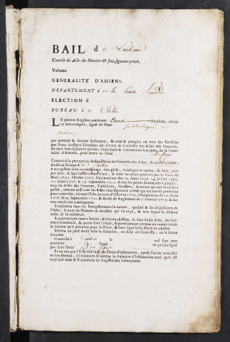 Contrôle des actes du bureau de Corbie pour la période du 27 mai 1741 au 31 mai 1742