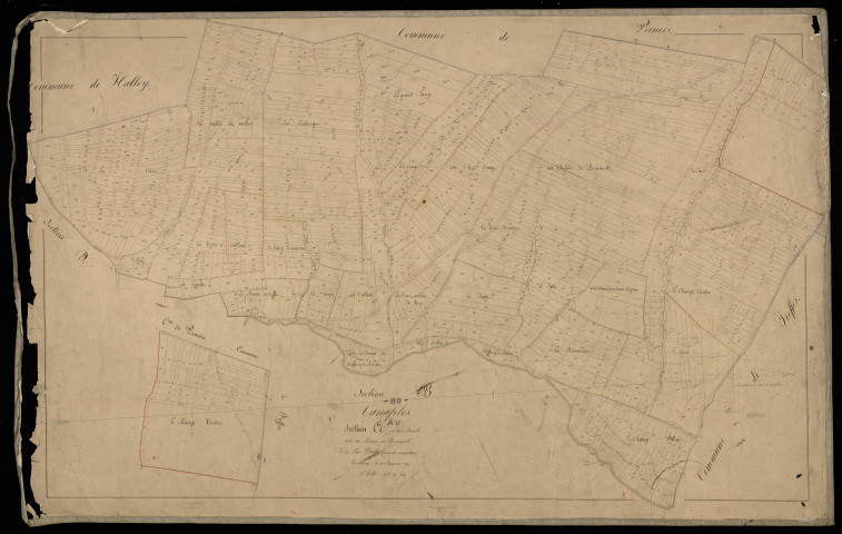 Plan du cadastre napoléonien - Canaples : Chemin de Bernaville (Le), A