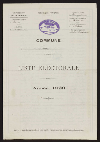Liste électorale : Neslette